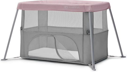 Kinderkraft Movi Παρκοκρέβατο 2 Επιπέδων με Στρώμα Grey-Pink 93.5x55.5cm
