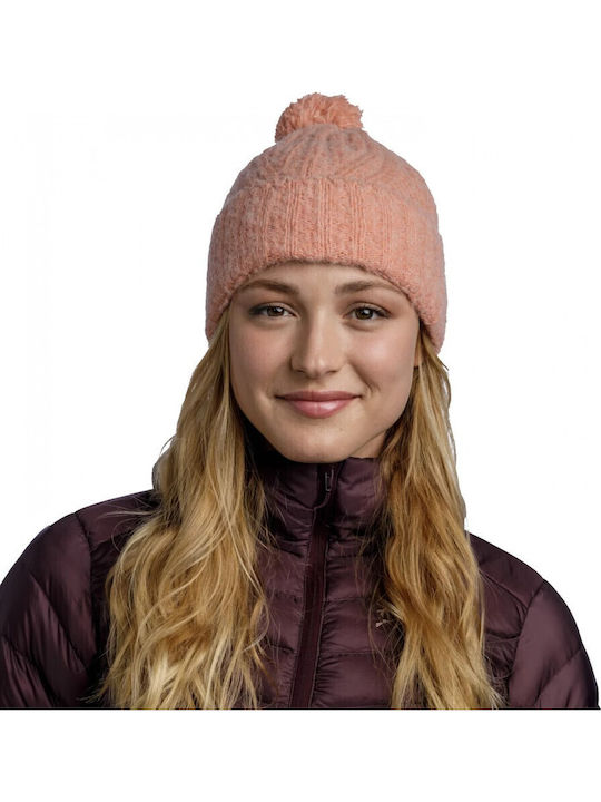 Pom Pom Beanie Unisex Beanie Knitted in Red color