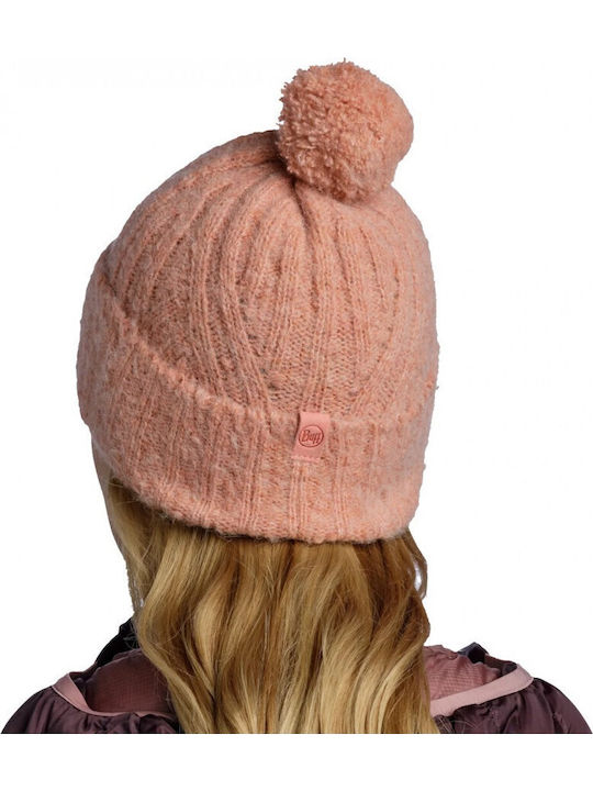 Pom Pom Beanie Unisex Beanie Knitted in Red color