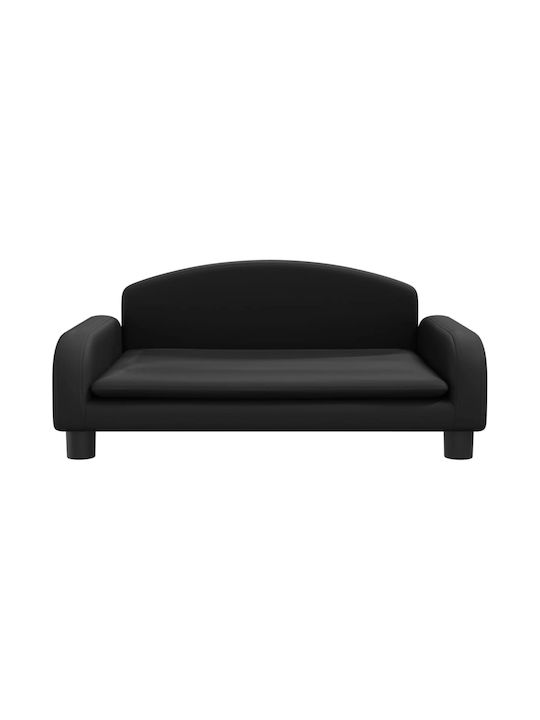 Детски Диван с Подлакътници Черен 70x45x30бр