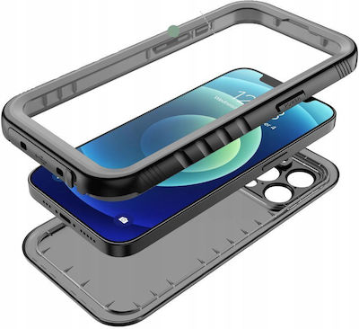 Tech-Protect Shellbox Umschlag Rückseite Gehärtetes Glas Schwarz (iPhone 15 Pro Max)