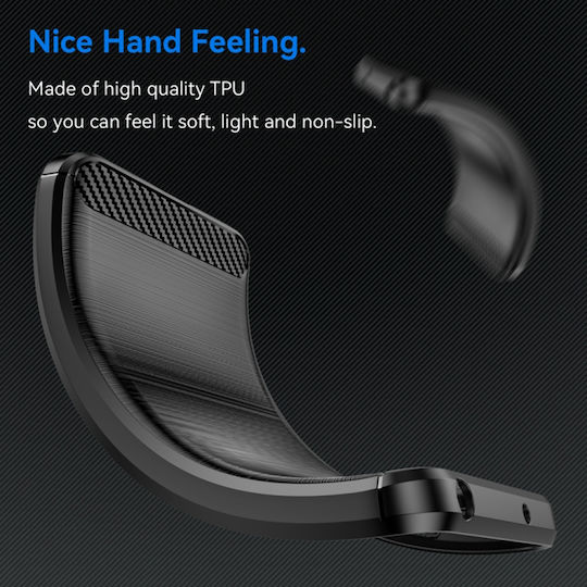 Techsuit Carbon Back Cover Silicon Negru (Honor 90 Lite - Onoare 90 Lite)