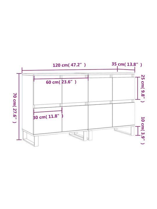 Bufet Stejar afumat 120x35x70cm