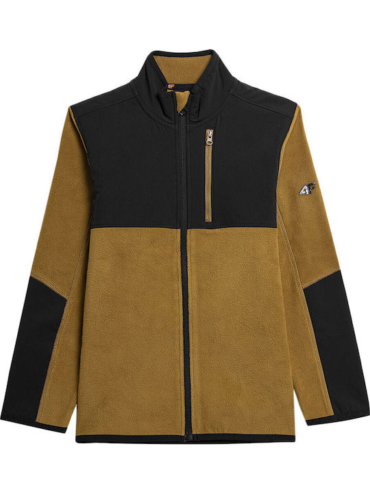 Kids Cardigan Fleece Brown