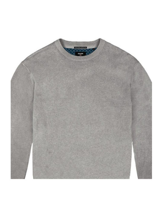 Double Plus Size Men's Long Sleeve Sweater Gray