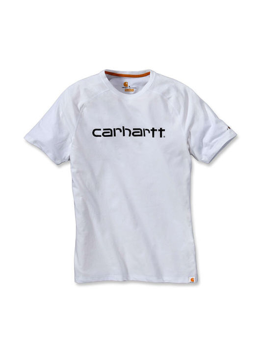 Carhartt Force Delmont Ανδρικό T-shirt Κοντομάνικο Λευκό