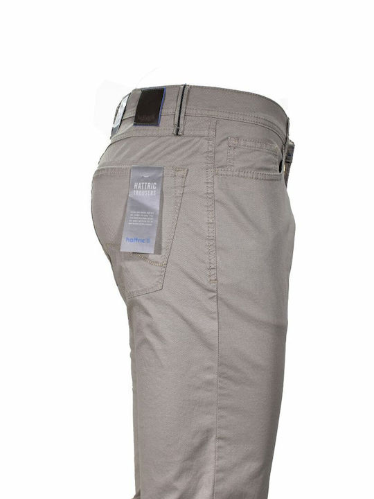 Hattric Pantaloni pentru bărbați Chino Elastice cu Croială Slim Maro