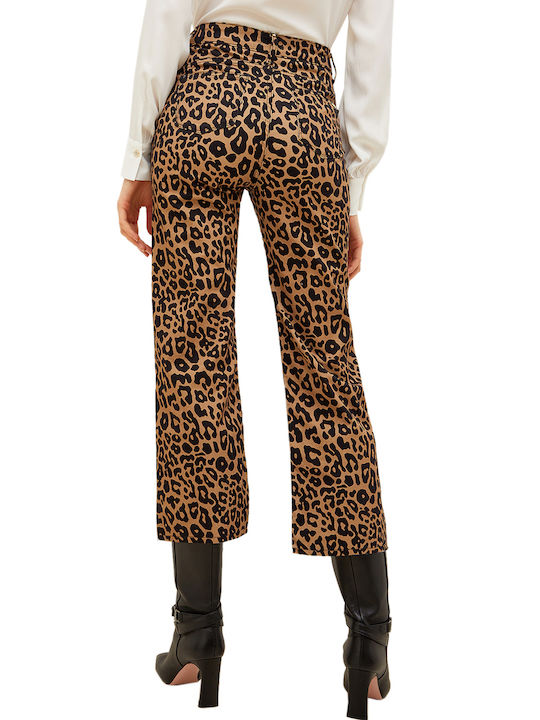 Liu Jo Women's Fabric Capri Trousers Leopard