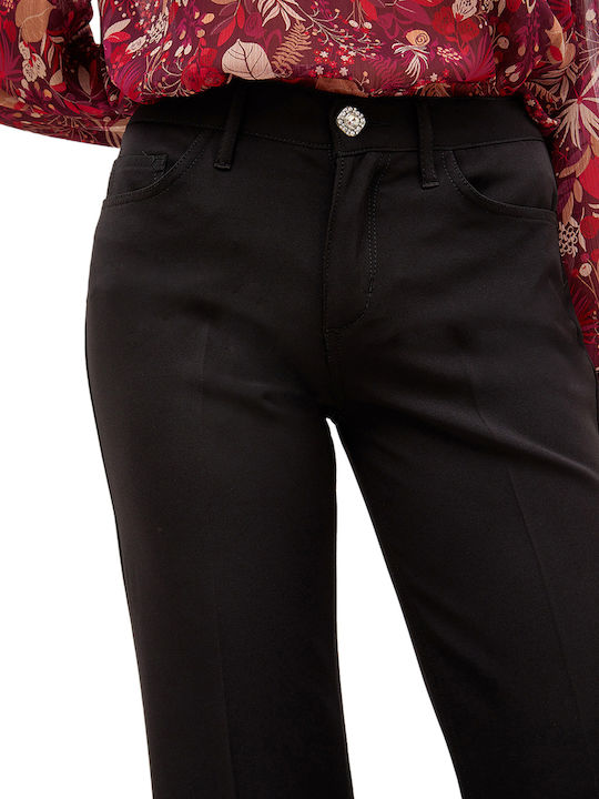 Damen Stoff Hose Schwarz