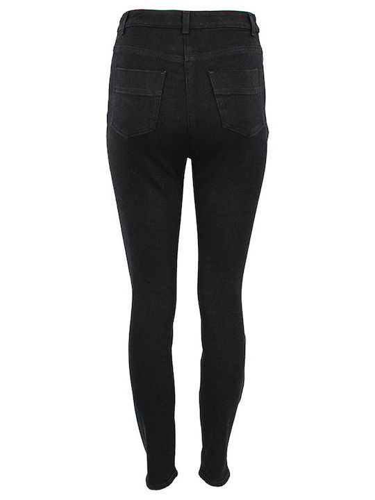 Elisabetta Franchi High Waist Women's Jean Trousers in Slim Fit Black