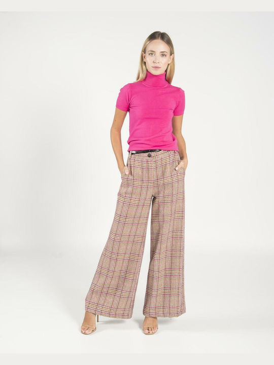 Tensione In Women's Fabric Trousers Pink