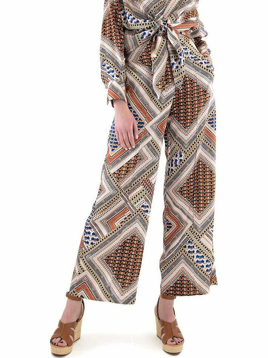 MY T Pants Women My T Wearables Γυναικεία Υφασμάτινη Παντελόνα Regular Fit Καφέ