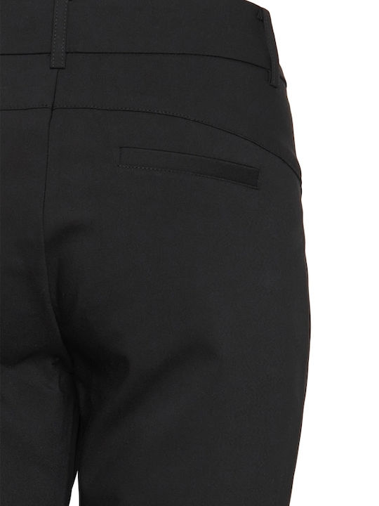 Women's Fabric Trousers Regular Fit Black