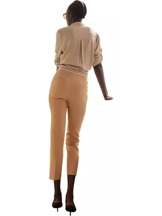Damen Capri Chino Hose Braun