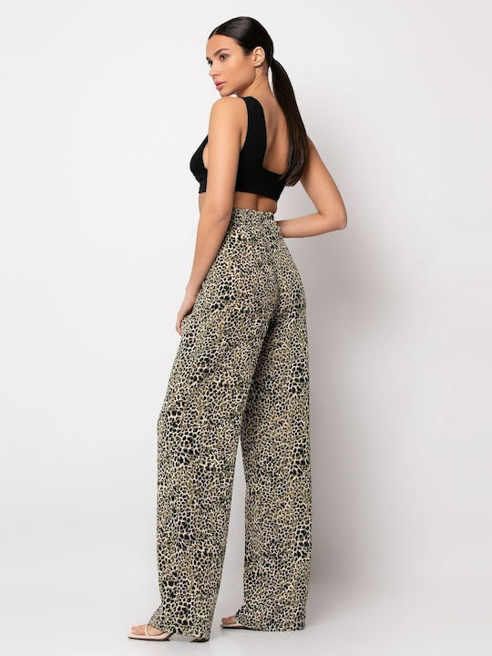 Dama Talie înaltă Tesatura Pantaloni Negru