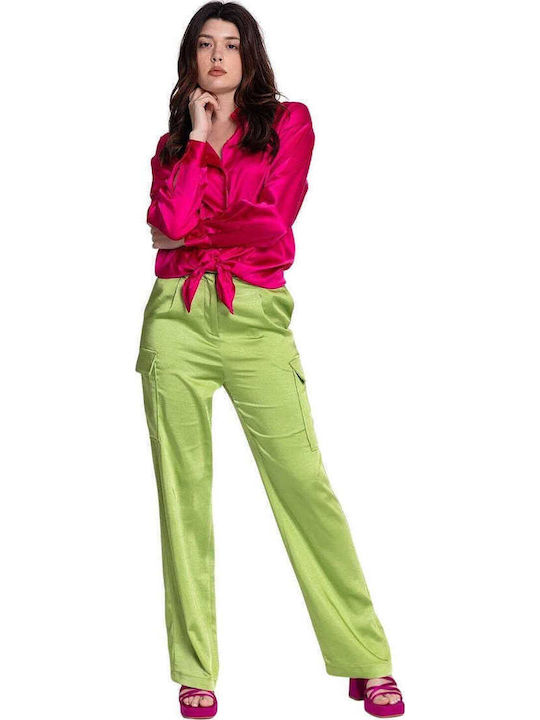 Damen Stoff Cargo Hose Grün