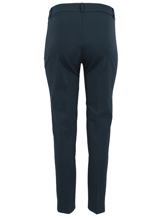 Pirouette Women's Cotton Trousers in Slim Fit Navy Blue