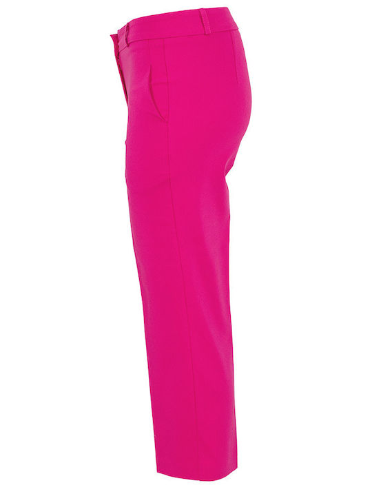 Γυναικείο Capri Chino Παντελόνι Βαμβακερό σε Slim Εφαρμογή Ροζ