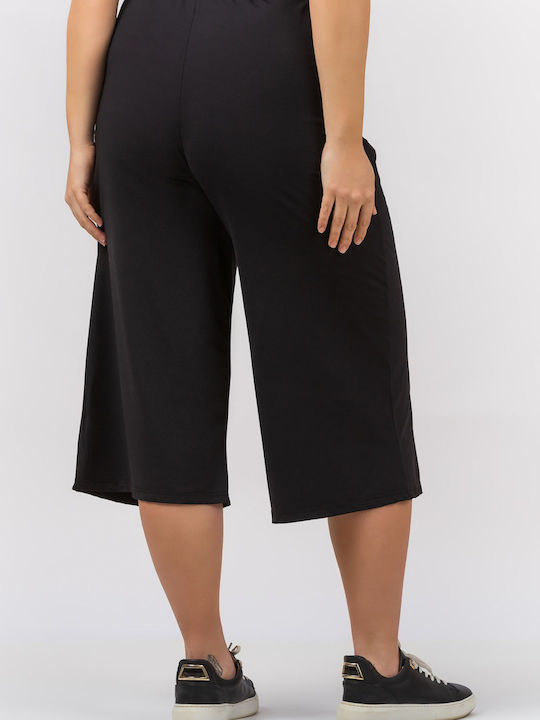 Jucita Damen Hoch tailliert Culotte mit Gummizug Schwarz