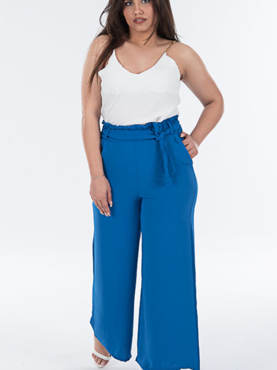 Korinas Fashion Women's Fabric Trousers Blue