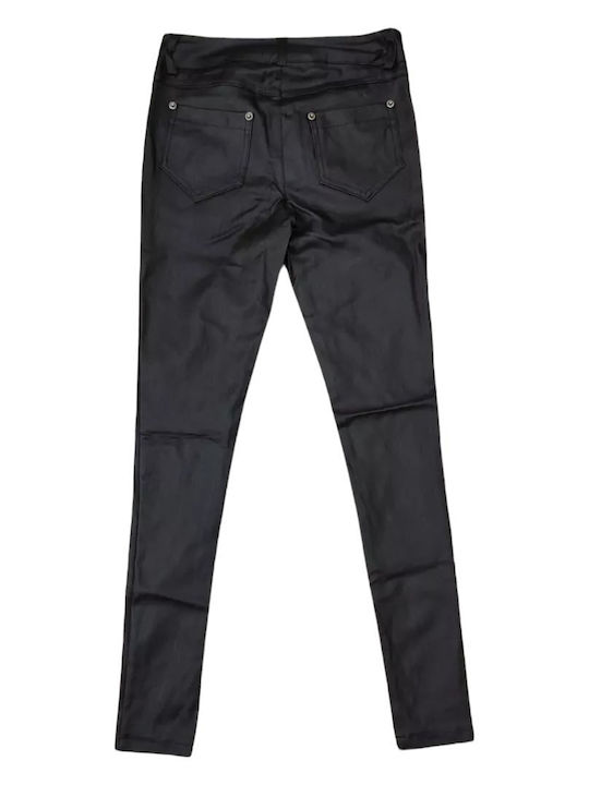 Remix Women's Leather Trousers in Slim Fit Black