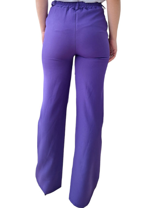 Remix Women's Fabric Trousers Purple