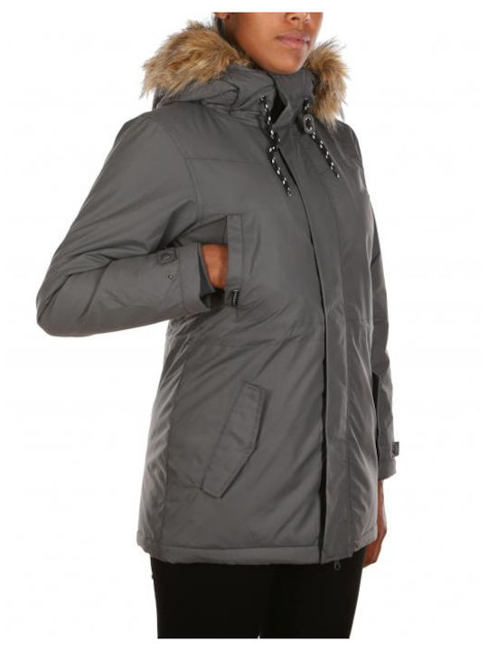 Iriedaily Women's Long Lifestyle Jacket for Winter with Hood Black