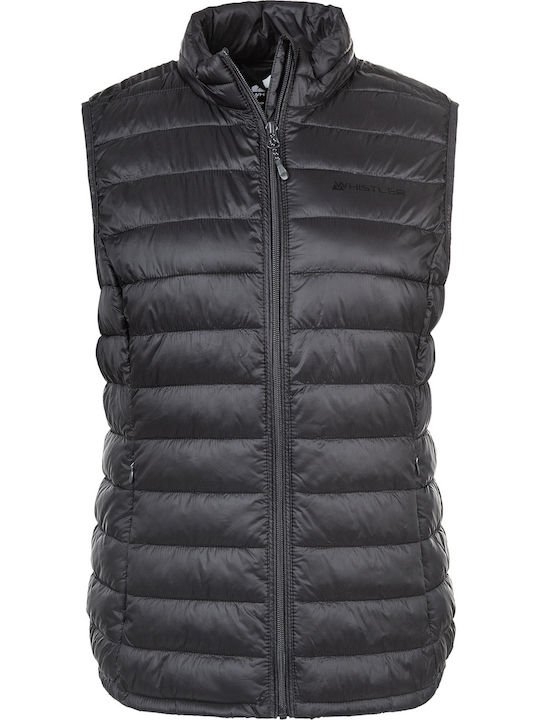 Kurz Damen Ärmellos Puffer Jacke Schwarz