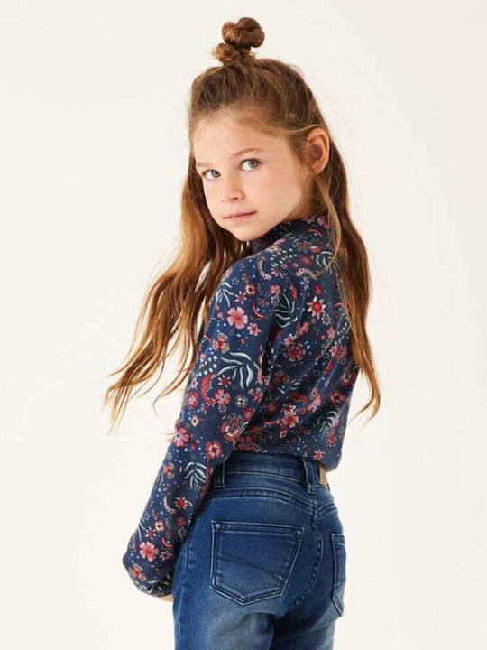 Kinderhemd Langarm Marineblau