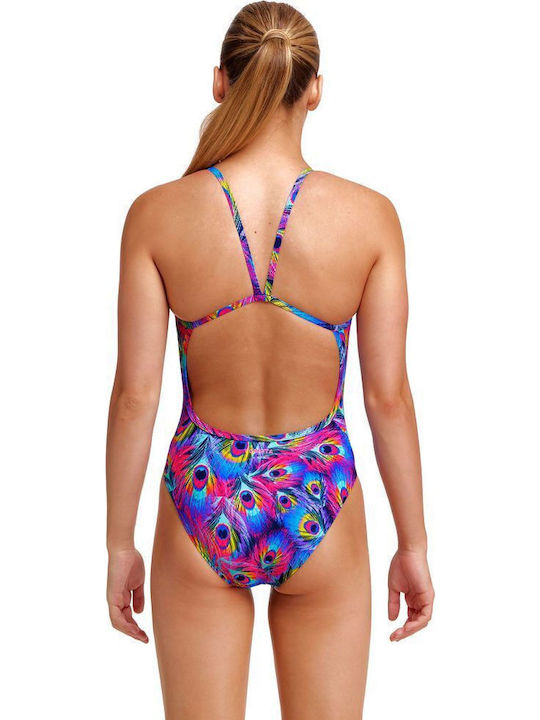 Funkita Girl's Single Strap One Piece Peacock Paradise Funkita Детски Бански Една част Многоцветен