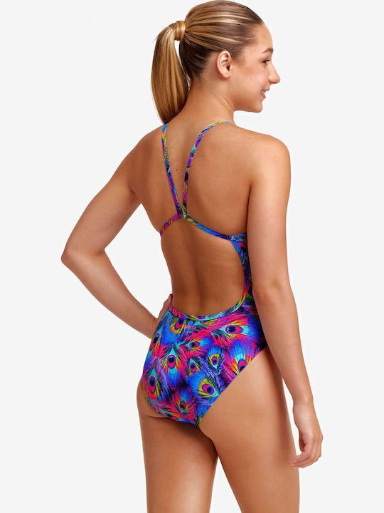 Funkita Girl's Single Strap One Piece Peacock Paradise Funkita Детски Бански Една част Многоцветен