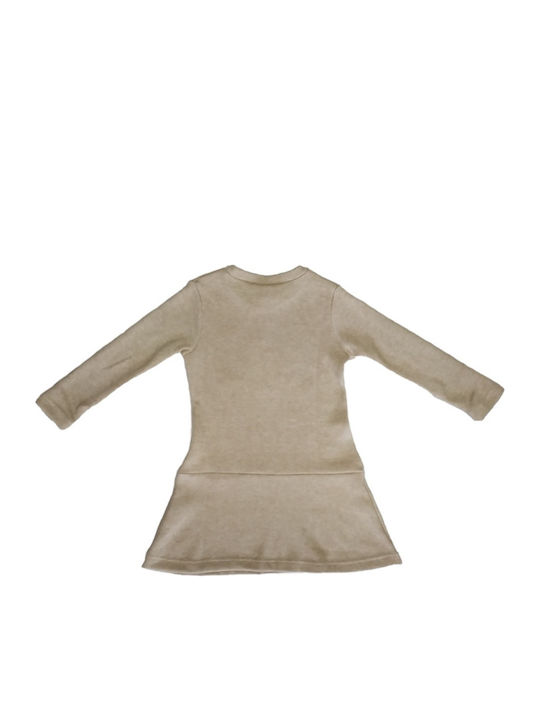 Children's Dress Long Sleeve Beige