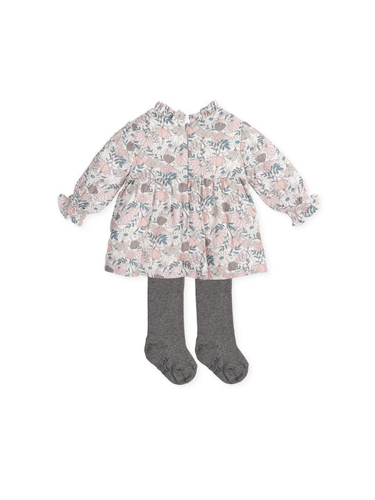 Tutto Piccolo Kids Dress Set with Tights Long Sleeve Pink