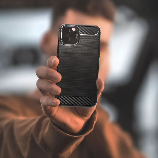 Sonique Carbon Brushed Задна корица Силикон / Пластмаса Черен (Xiaomi Mi 11 Lite / 11 Lite 5G / 11 Lite 5G NE)