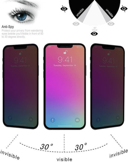 Privacy Tempered Glass Negru (iPhone 11)