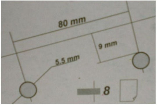 Centrum Περφορατέρ 2 Οπών για 8 Φύλλα σε Μαύρο χρώμα