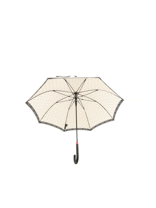 Automatic Umbrella with Walking Stick White