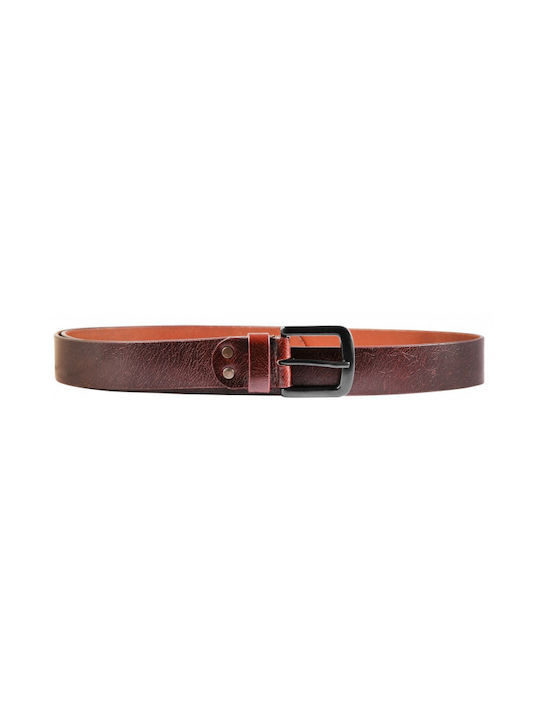 Leonardo Verrelli Men's Leather Wide Belt Brown