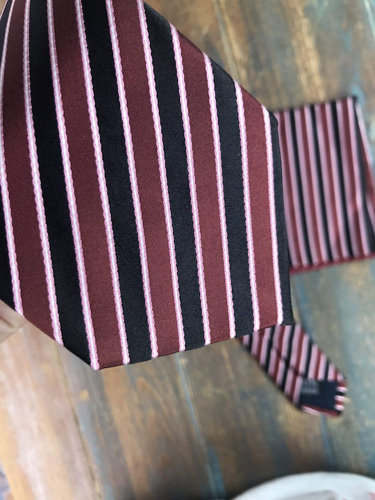Lines Herren Krawatten Set Seide Gedruckt in Rot Farbe
