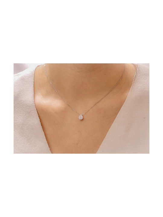 Necklace from White Gold 14K with Diamond