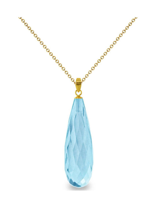 Margaritari Charm с Камъни от Жълто Злато 18 Карата с Тюркоазени Зиркон