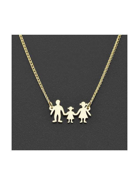 Halskette Familie aus Gold 14K