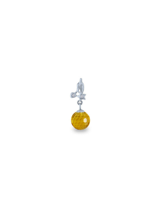 Charm from Gold 18k with Diamond & Zircon