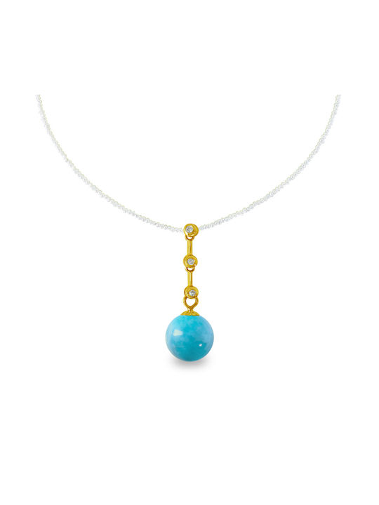 Charm from Gold 18k with Pearls & Diamond