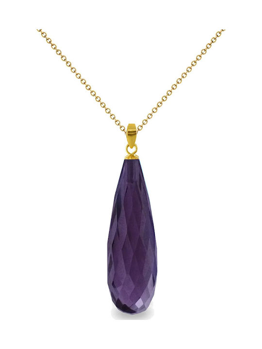 Margaritari Gold Stone Charm 14K Purple