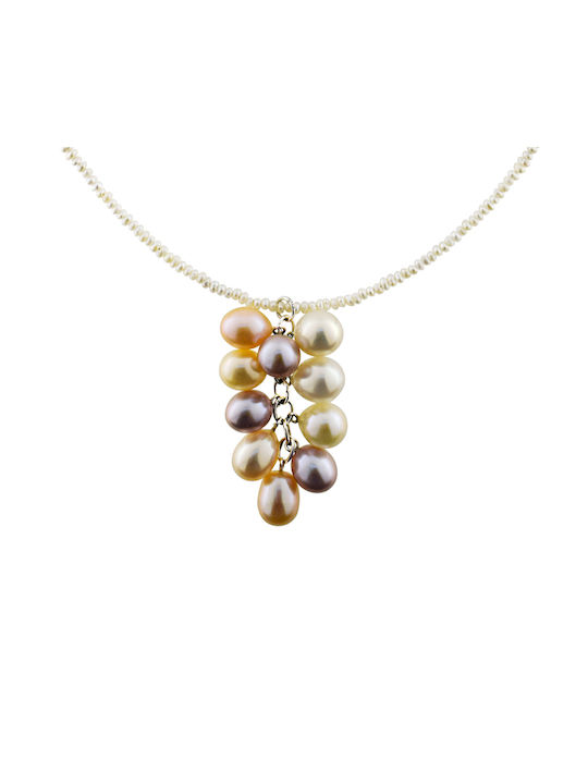 Necklace from White Gold 18k with Pearls