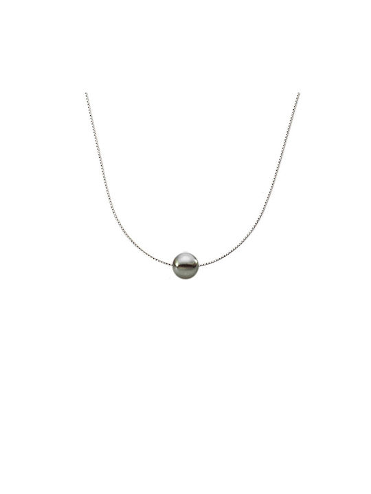 Necklace from Silver Black with Pearls