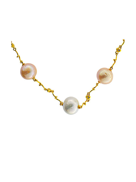 Necklace from Gold 18k with Pearls