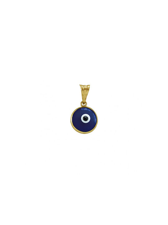 Lapis Necklace Eye from Gold 14K