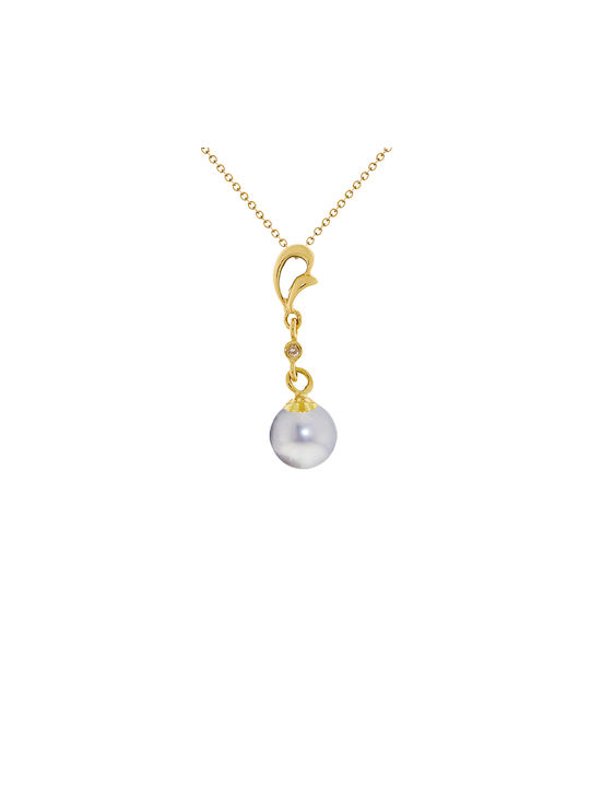 Charm from Gold 18k with Pearls & Diamond